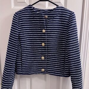 NWT J Crew Navy & White Striped Jacket